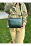 Genuine Leather, Medium Size, Crossbody Strap, Women's Shoulder Bag, Green 22*17*7 cm - 5