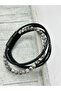 Genuine Leather Natural Stone Multi Men's Bracelet - 5