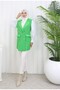 Bucket Pon Pon Fabric with Pocket Cover Crossbody Collar 4 Button Vest - 6