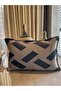 Navy Blue Throw Pillow Case with Shiny Gold Detail