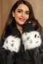 Plush Faux Fur Oversleeve Fluffy Cuff Wristband - Vegan Lynx Black - 7