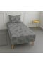 Single Gray Feather Pattern Elastic Sheet Set - 2