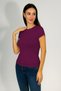 Women's Short Sleeve Crew Neck Bodysuit Plum - 5