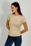 Women's Short Sleeve Crew Neck Body Beige - 6