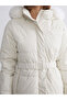 Fur Hooded Women's Puffer Coat - 3