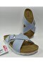 Birken Model Anatomical Sole Adjustable Cross Banded Ice Blue Unisex Daily Slippers