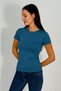 Women's Short Sleeve Crew Neck Body Petrol Blue - 5