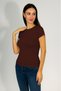 Women's Short Sleeve Crew Neck Body Brown - 5
