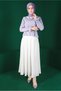Flowered Blouse with Elasticated Waist and Sleeves 42888
