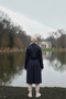 Navy Blue - 100% Cotton Long (110cm) Lined Women's Hijab Trench Coat 1111-Tes - 6