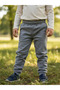 Boys / Girls Jogger Sweatpants Without Pockets, Ribbed Knit Pieces, Gray - 2