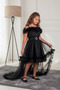 Tailed Tulle Style Black Children's Evening Dress Waiterboy Aby231 - 2