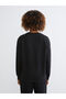 Alita City Farkıyla Xside Black Oval Collar Oversized Women's Sweatshirt - 4
