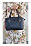 Women's Black Embossed Printed Small Size Hand Shoulder Bag Crossbody Bag (CANTAMGELSİN) - 2