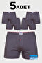 Men's Boxer Combed Cotton 5-Pack 100% Cotton - Berrak 1099