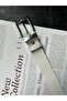 Knot Classic Square Patterned Women's Silver Buckle Belt Coat Belt Dress Belt Trouser Belt - 3