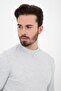 Men's Crew Neck Textured Regular Fit Basic Sweatshirt Gray Melange - 5
