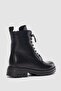 Pablo Genuine Leather Lace-Up Women's Boots - Black - 3