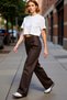 Women's Fashion High Waist Wide Leg Long Pants Cotton Winter Seasons Daily Use Modern Design