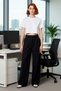 Women's Fashion Wide Leg Pants High Waist Solid Pattern Finike Woven Daily Use Modern Design - 4