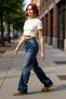 Women's Fashion High Waist Wide Leg Jean Pants Cotton Casual Combinations Seasonal Use