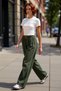 Women's Fashion Wide Leg Wide Leg Pants with Belt Summer Casual Summer