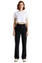 Women Fashion High Waist Straight Pants Woven Fabric Casual Daily Use - 4