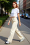Women's Fashion Wide Leg Woven Pants High Waist Casual Daily Weekend Summer