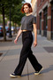 Women's Fashion Wide Leg Woven Pants Without Belt Finike Stylish Night Daily Use