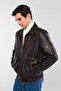 Men's Genuine Leather Red Antique Leather Coat - 4