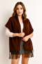 Women's Winter Tassel Scarf |   Soft Textured Thick Shawl - Soft Boucle Scarf 50X200 - 3