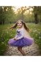 Girl's Purple Tutu Skirt, Cotton Combed Cotton Lined Printed Skirt, Double Set-Kuromtema - 3