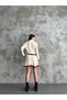 Women's Cream Polo Neck Striped Detail Skirt Sweater Double Suit - 5