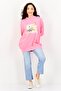 Women Crew Neck Graphic Print Long Sleeve Sweatshirt, Pink - 4