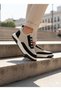 Laceless Rubber Detailed Knitwear Men's Hi Sneaker Beige Black - 2