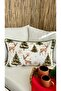 New Year Themed Gazelle Patterned White Green Throw Pillow Cover New Year's Eve - 2
