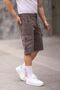 Men's Cotton Loose Stretchy Cargo Pocket Burgundy Capri Shorts