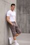 Men's Cotton Loose Stretchy Cargo Pocket Burgundy Capri Shorts - 4