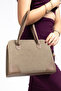Modena Women's Suede Shoulder Bag Mink |   Zippered, Lined, Stylish Casual Model