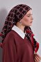 وشاح حريري بنمط بيضاوي أحمر - 2