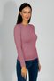 Women's Long Sleeve Crew Neck Body 1 Piece Dried Rose - 4