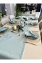 Royal Linen Textured Glittery Mint Green Long Runner (Napkins Not Included) - 2