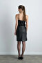 Faux Leather Mini Skirt - Black - 4
