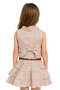 Girls' Linen Vest Set with Skirt 2-Piece Set (Belt Accessory) - 2