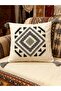 Punch Embroidered Throw Pillow Cover Gray Anthracite 1 Piece Woven Decorative Modern Tufted Pompom Soft - 2