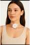 White Choker Lace Neck Collar Necklace Handmade Pearl Stone Detailed - 3