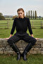Black Pocket Detailed Stand Collar Viscose Knitwear