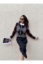 Baklava Pattern Knitwear Cardigan Gray - 3