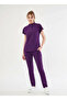 Nova Purple Straight-Leg Women's Stretch Fabric Mandarin Collar Half Placket Snap-Button Stretchy Nurse and Doctor Uniform Scrubs