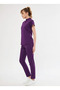 Nova Purple Straight-Leg Women's Stretch Fabric Mandarin Collar Half Placket Snap-Button Stretchy Nurse and Doctor Uniform Scrubs - 7